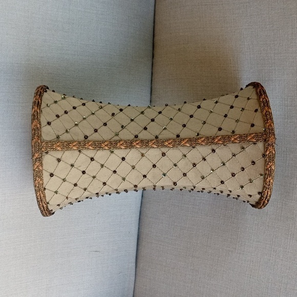 Fabric with Beads & Sequins Lamp Shade 10" Long - Picture 1 of 8